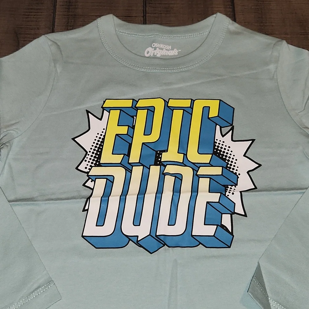 NWT OshKosh B'gosh Epic Dude Long Sleeve Shirt - Light Blue